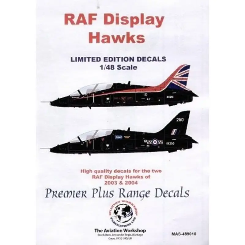 Populair Sticker RAF Display Hawks (2) XX250 100 Squadron RAF St Athan 100 years of flight Anniversary 2003 Display Season XX261 BAe Hawk