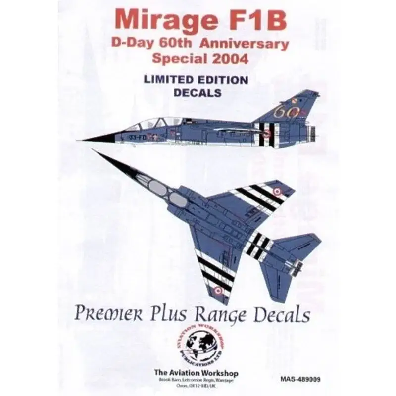 Lage Prijs Sticker Dassault Mirage F.1B D-Day 60th Anniversary Special June 2004. 33-FD with black/white D-Day stripes