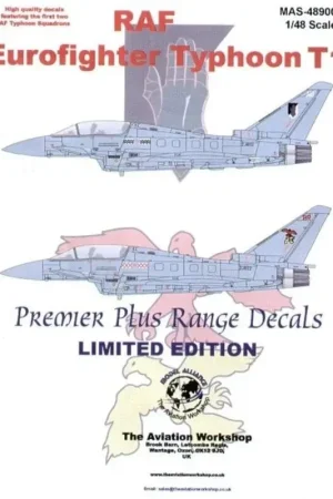 Dagaanbieding Sticker Eurofighter EF-2000 Typhoon T1 (2) ZJ802 17(F) Squadron ZJ822 29(R) Squadron