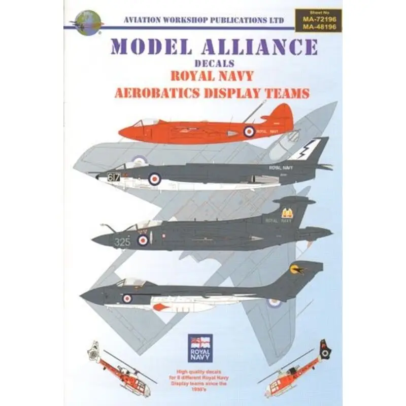 Sticker Royal Navy Aerobatic Display Teams from 1950 includes: Hawker Seahawk F.Mk1 - 898 NAS 1953-54 Hawker Seahawk F.B.Mk3 - 7 Hoge Kwaliteit