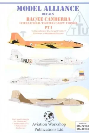 Sticker BAC/EE Canberra Part 1. B(1)58 `Fighter Canopy′ versions in Foreign Service (5) IF922 No 1 Target Towing Unit 1990 Orang Populair