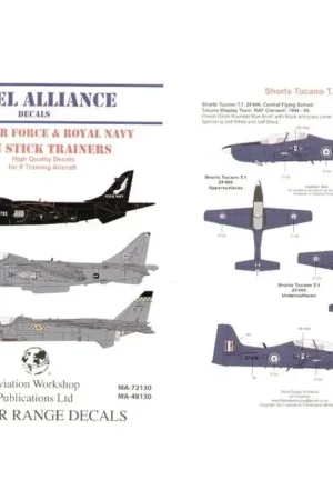 Sticker RAF and Royal Navy/RN Twin Stick Trainers (8) Tucano T 1 ZF345 1 FTS/207(R) Squadron ZF244 1 FTS/72r Squadron Fl/Lr Ben Veilige Betaling