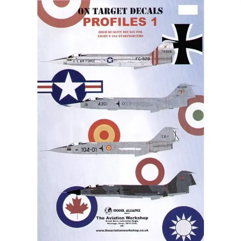 Sticker On Target Lockheed F-104 Starfighters (8) Lockheed F-104C 70928 479TFW George Air Force Base 1964 Lockheed F-104G 104770 Flitsaanbieding