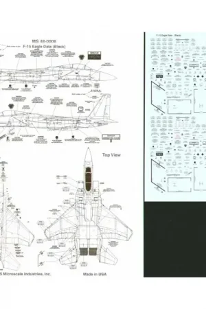 Actieprijs Sticker McDonnell Douglas F-15 Eagle Stencil Data in Black Decal