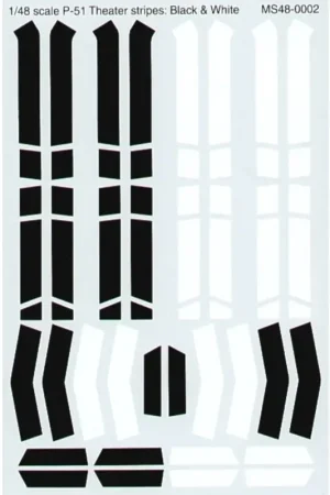 Favoriet Sticker North American P-51B/D Mustang black and white European theatre stripes Decal