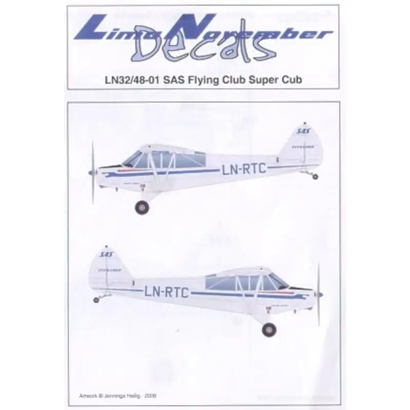 Sticker Piper Super Cub SAS Flying Club LN-RTC `Baltus Viking′ 1977-1981. Overall white. Both scales on decalBoeing 737-400/-500 Dagaanbieding