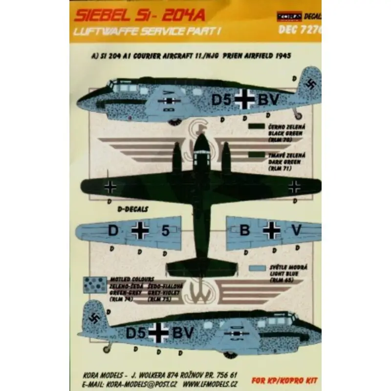 Betaalbaar Sticker Siebel Si-204A Luftwaffe part 1 Decal