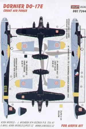 Sticker Dornier Do 17E Croatian Air Force Flitsaanbieding