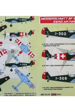 Beperkte Voorraad Messerschmitt Bf 109 D-1 David (Swiss AF) with wheels (toebehoren voor modelbouwsets van Avis AML and Heller)
