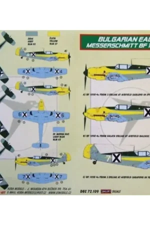 Messerschmitt Bf 109E Strela (Bulgarian Service II.) with wheels (toebehoren voor modelbouwsets van Academy Airfix Revell Hasega Weekendaanbieding