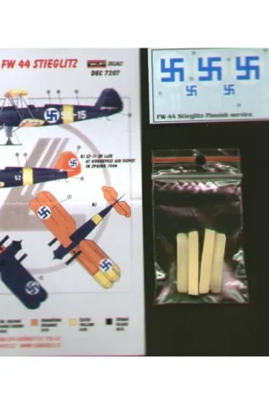 Finale Uitverkoop Sticker KORD7207 Focke Wulf Fw 44 Stieglitz in Finnish service Includes resin skis Decal