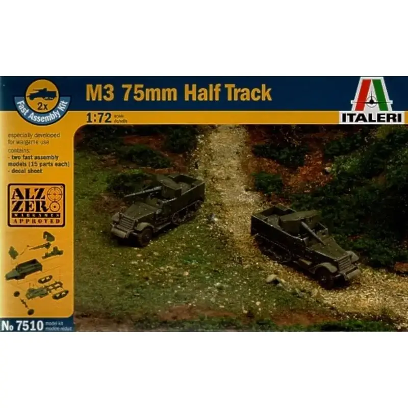 M3 75mm Half Track includes 2 snap together vehicles Schaalmodel Populair
