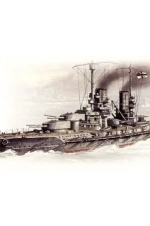 Grosser Kurfurst WWI German Battleship Schaalmodel Op = Op