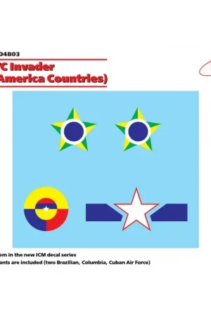 Finale Uitverkoop ICM D4803 B-26B/C Invader Latin America Countries 1/48 Decal