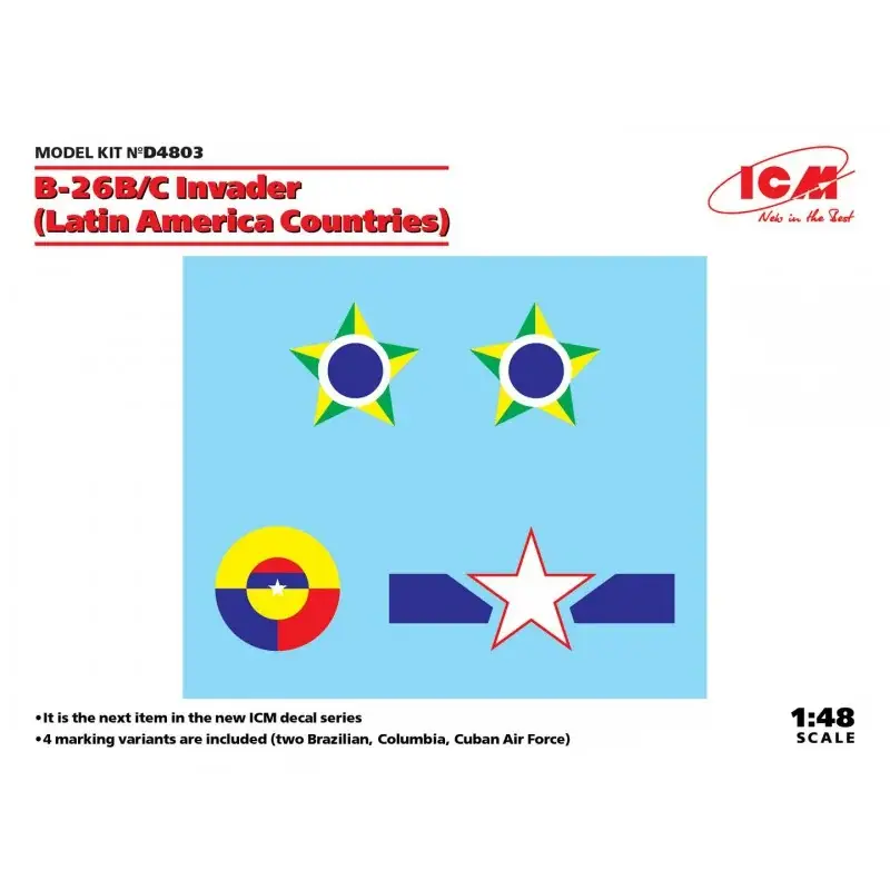 Finale Uitverkoop ICM D4803 B-26B/C Invader Latin America Countries 1/48 Decal
