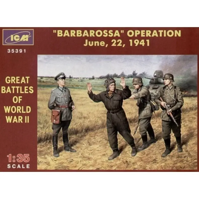 Must-Have Barbarossa 22nd June 1941. 3 German Infantry and 1 captured Russian tank crew Figuren
