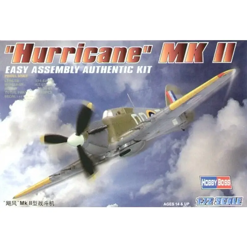 Finale Uitverkoop Hawker Hurricane Mk.II Easy Build with 1 piece wings and lower fuselage 1 piece fuselage. Other parts as normal. Optional open/c