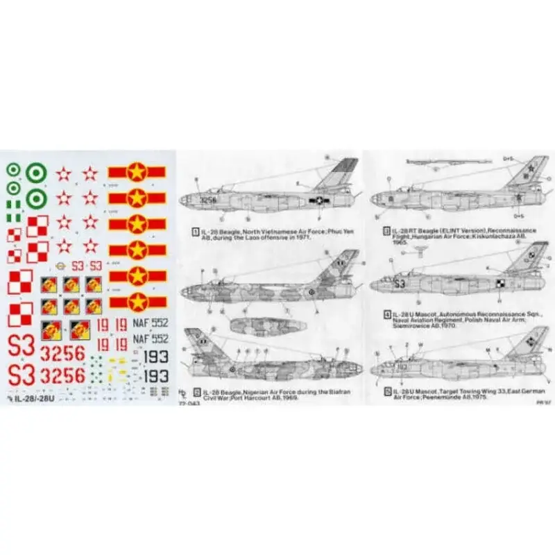 Sticker Ilyushin IL-28/RT/U Beagle/Mascot (toebehoren voor modelbouwsets van Bilek and Italeri) Bestel Nu