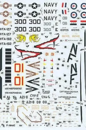 Sticker McDonnell Douglas F/A-18A Hornet McDonnell Douglas F/A-18C Hornet (3) USN 162415/Red 01 VFA-127 Sand Aggressor scheme NA Must-Have