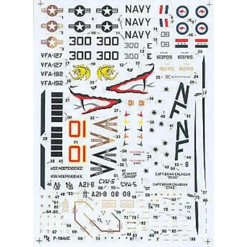 Sticker McDonnell Douglas F/A-18A Hornet McDonnell Douglas F/A-18C Hornet (3) USN 162415/Red 01 VFA-127 Sand Aggressor scheme NA Must-Have