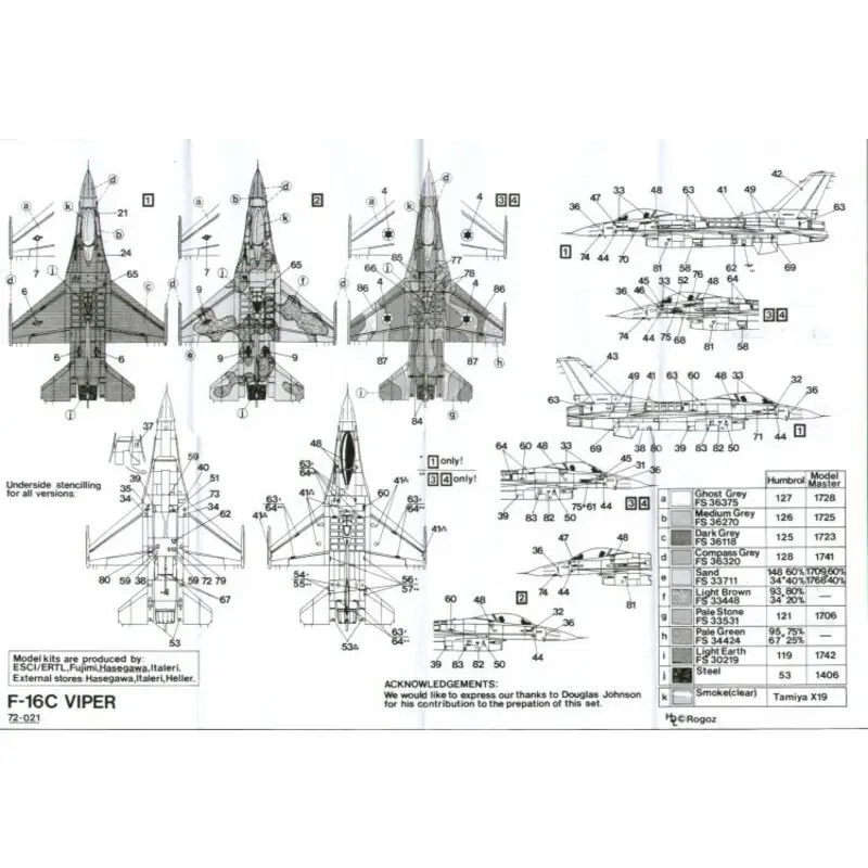 Sticker Lockheed Martin F-16C (4) 84-240 33TFS SW Shaw Air Force Base 64-212 33TFS in experimental desert camo Both Desert Storm Merkproduct