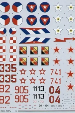 Bestseller Sticker Mikoyan MiG-19PM Farmer E (6) Red 04 16th Air Army Soviet Air Force 1959 Black 1113 Czech Air Force 1965 Red 335 3rd Fig