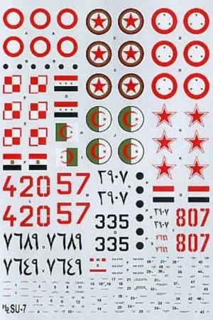 Sticker Sukhoi Su-7BKM (7) Soviet Air Force Red 57 Krasnador Training Centre 1975 Egyptian Air Force Katamia AB 1976 and Fayid A Gereduceerde Prijs
