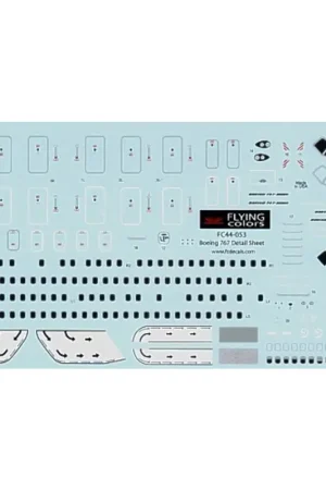 Gecertificeerd Sticker Boeing 767 Detail Sheet.. Includes Doors windows etc. Decal