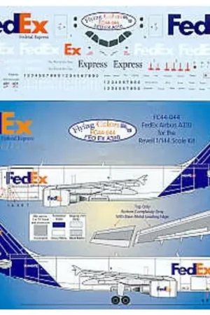 Lage Prijs Sticker Airbus A310 FED EX inc fleet names and registrations Decal