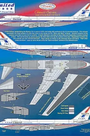Sticker Boeing 747-100 UNITED AIRLINES.Early Stars & Bars scheme N4716U Decal Koop Online