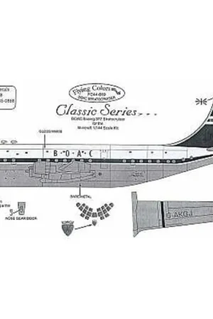 Sticker Boeing B377 Stratocruiser BOAC final scheme Blue tail all regis Decal Weekendaanbieding