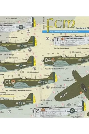 Sticker Re-printed! Brazilian Republic P-47D Thunderbolt Thunderbolts. Markings for any Republic P-47D Thunderbolt flown by Braz Finale Uitverkoop