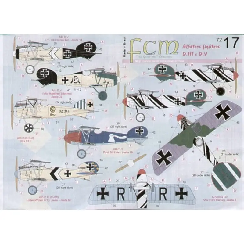 Hete Deal Sticker Albatros D.III and Fokker D.V (6) DIII. Yellow 2 153.255 Jasta 50 Fritz Liese DV Jasta 12 Lt Neckel Jasta 32 Manfred Sti
