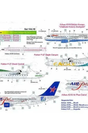 Sticker Airbus A319 BRITISH AIRWAYS Chatham Dockyard G-EUPA or Airbus A320 G-BUSI Airbus A310AirPlus Comet 4B EC-GOT F-27 BRASIL Populair