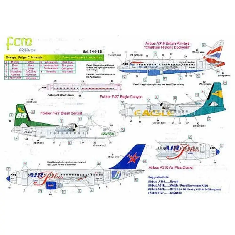 Sticker Airbus A319 BRITISH AIRWAYS Chatham Dockyard G-EUPA or Airbus A320 G-BUSI Airbus A310AirPlus Comet 4B EC-GOT F-27 BRASIL Populair