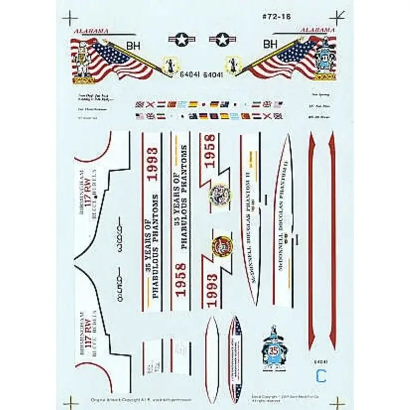 Sticker RF-4C Phantom (1) 64-1041 106th Reconnaissance Squadron Birmingham AL 1993. Special scheme commemorating the 35th Annive Speciale Aanbieding
