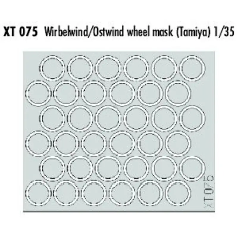 Wirbelwind.Ostwind wheel paint masks (toebehoren voor modelbouwsets van Tamiya) Gratis Retour