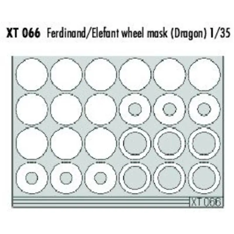 Ferdinand/Elefant wheel paint masks (toebehoren voor modelbouwsets van Dragon) Rechtstreeks Van De Fabrikant