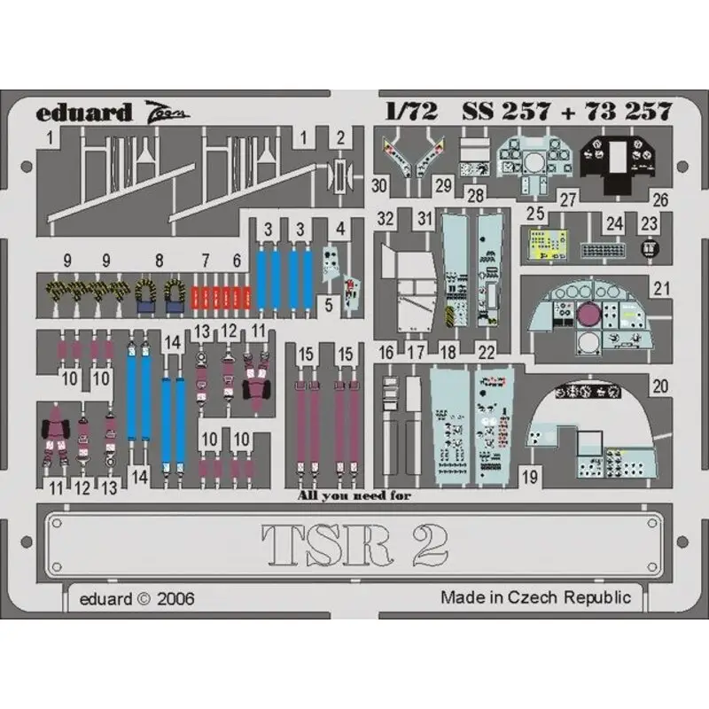 BAC TSR-2 PRE-PAINTED IN COLOUR! (toebehoren voor modelbouwsets van Airfix) This Zoom set is a simplified version of the standar Nieuw