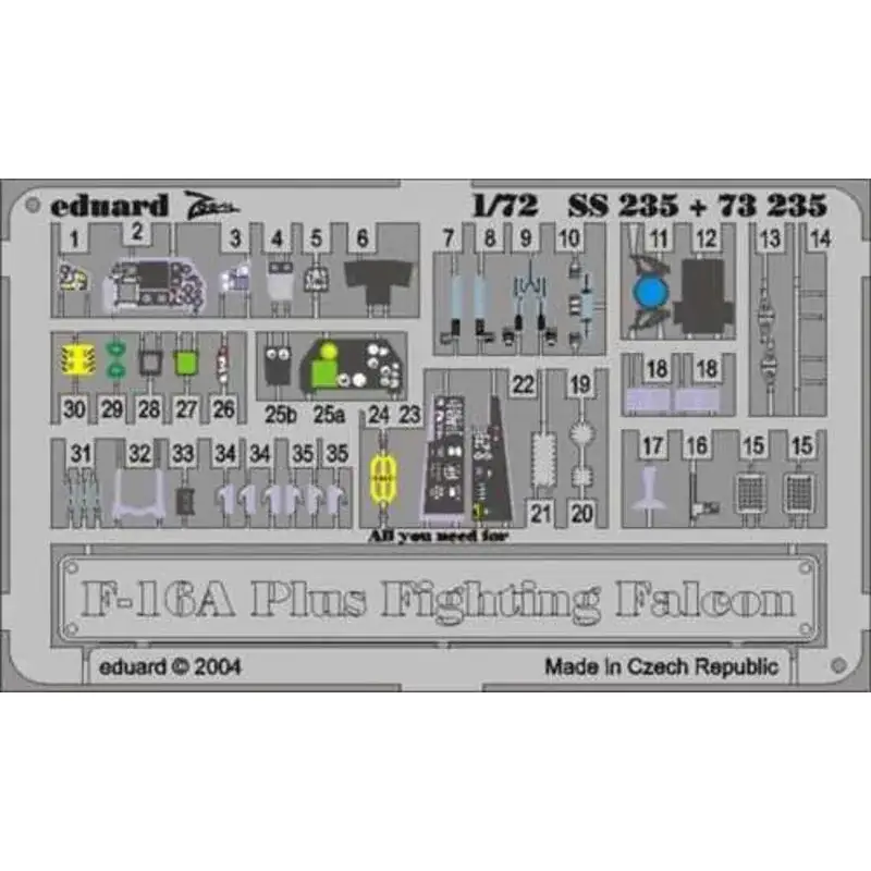 Speciale Aanbieding General Dynamics F-16A Plus Fighting Falcon PRE-PAINTED IN COLOUR! (toebehoren voor modelbouwsets van Hasegawa) This Zoom set is