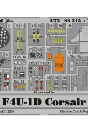 Vought F4U-1 Corsair PRE-PAINTED IN COLOUR! (toebehoren voor modelbouwsets van Tamiya) This Zoom set is a simplified version of Hoge Kwaliteit