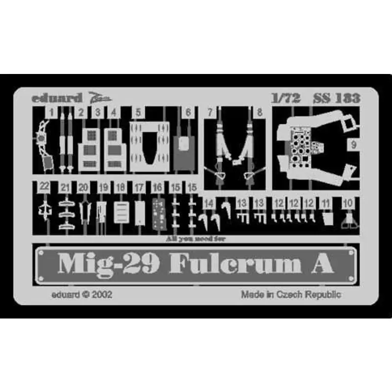 Nieuw Mikoyan MiG-29 Fulcrum A (toebehoren voor modelbouwsets van Italeri) This Zoom set is a simplified version of the standard sets
