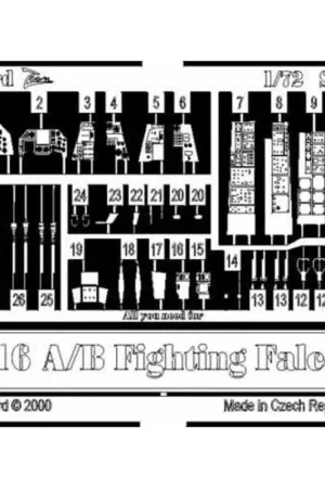 General Dynamics F-16A/General Dynamics F-16B Fighting Falcon (toebehoren voor modelbouwsets van Italeri) Weekendaanbieding