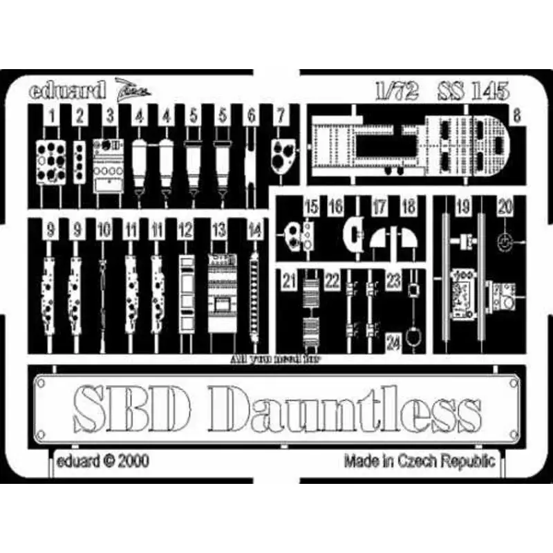 Hete Deal Douglas SBD Dauntless (toebehoren voor modelbouwsets van Hasegawa) This Zoom set is a simplified version of the standard sets an