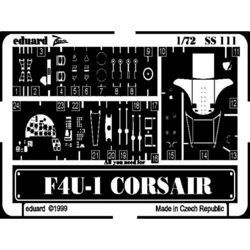Nieuw Vought F4U-1 Corsair (toebehoren voor modelbouwsets van Academy) This Zoom set is a simplified version of the standard sets and