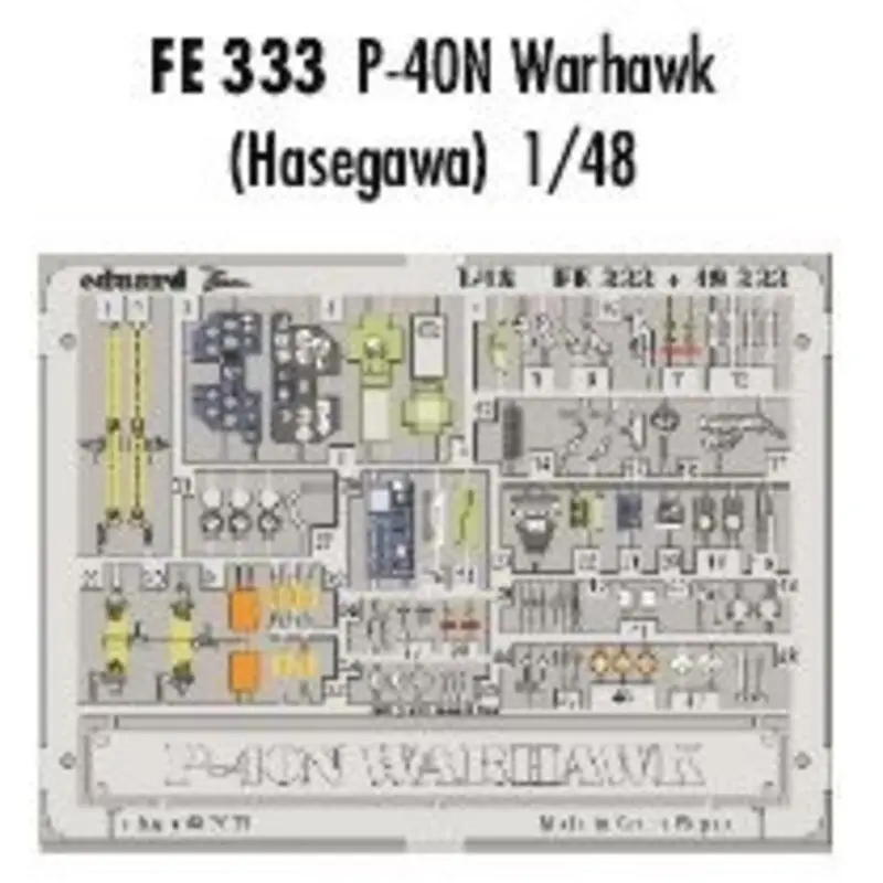 Goedkoop Curtiss P-40N Warhawk PRE-PAINTED IN COLOUR! (toebehoren voor modelbouwsets van Hasegawa) This Zoom set is a simplified version