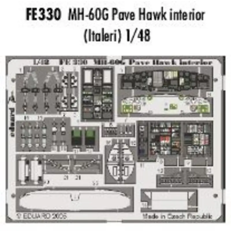 Express Levering Sikorsky MH-60G Pave Hawk interior PRE-PAINTED IN COLOUR! (toebehoren voor modelbouwsets van Italeri) This Zoom set is a simplif