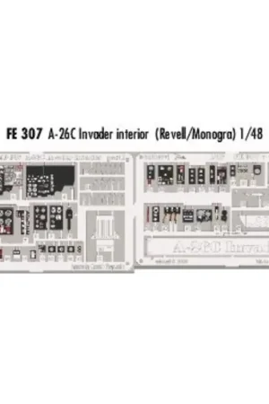 Douglas A-26C Invader interior PRE-PAINTED IN COLOUR! (toebehoren voor modelbouwsets van Monogram and Revell) This Zoom set is a Premium
