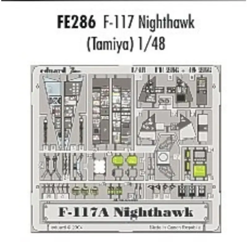 Korting Lockheed F-117A Nighthawk PRE-PAINTED IN COLOUR! (toebehoren voor modelbouwsets van Tamiya) This Zoom set is a simplified versio