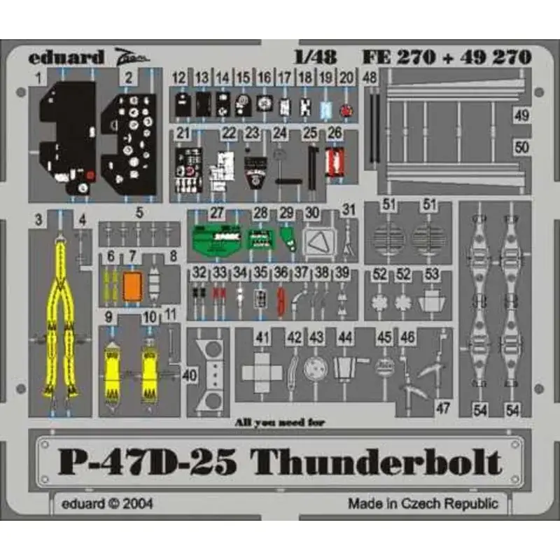 Republic P-47D-25 Thunderbolt PRE-PAINTED IN COLOUR! (toebehoren voor modelbouwsets van Hasegawa) This Zoom set is a simplified Dagaanbieding